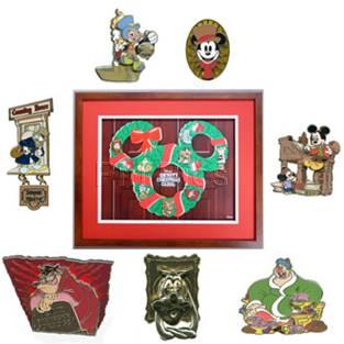 Mickey's Christmas Carol - 8 Pin Framed Set