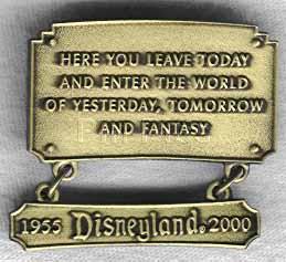 Disneyland - Entrance Plaque (1955-2000)
