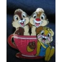 HKDL - Chip, Dale and Clarice - Coffee Cup - Tin - Mystery