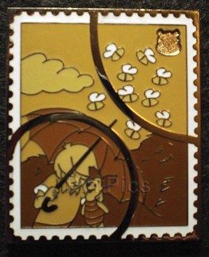 Pin Trading Stamp Collection - Pooh's Head - Christopher Robin & Piglet (CHASER)