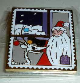 Pin Trading Stamp Collection - NBC Present - Sandy Claws