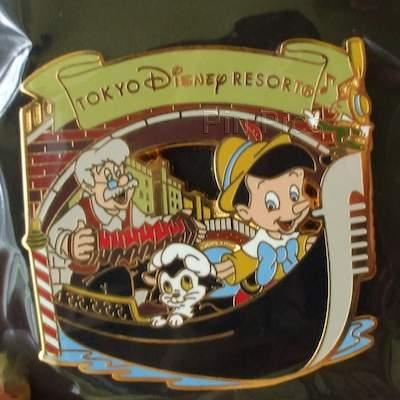 TDR - Pinocchio, Geppetto, Figaro & Jiminy - Gondolas - Monthly Pin Collection - TDS