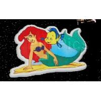 Button: Ariel and Flounder On Sand (The Little Mermaid)