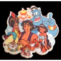 Button - Aladdin, Jasmine, Jafar, Genie, Abu, Sultan and Rajah Cast Portrait Badge