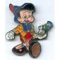 Pinocchio walking with Jiminy Cricket