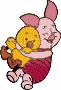 Willabee & Ward - Winnie the Pooh Collection - Piglet Hugging a Baby Chick