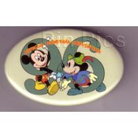 Button - 1996 Disneyana Convention - Oval Modern Mickey Mouse, and, Mickey Mouse as Brave Little Tailor