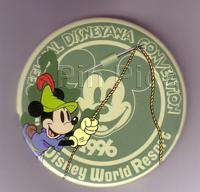 Button - 1996 Disneyana Convention - Large round Mickey Mouse as Brave Little Tailor