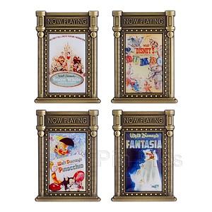 D23 Classic Film 4 pc pin set Pinocchio, Dumbo, Fantasia, Snow White