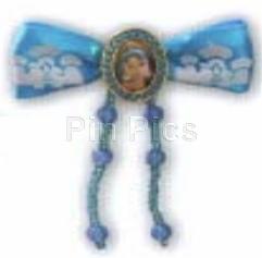 Disney Princess Snapz Jasmine Blue and White Palace Bow Portrait With Beads Brooch (Converted)
