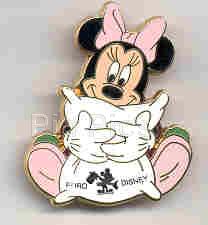 Bootleg - Minnie Hugging a White Euro Disney Pillow (Pink/Green)