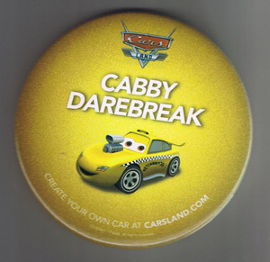 DLR - Button - Cars Land Yellow Cabby Darebreak