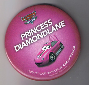 DLR - Button - Cars Land Pink Princess Diamondlane
