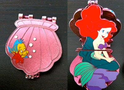 Ariel & Flounder 3D Compact Pin (Pink Prototype)