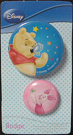 Button - Pooh & Piglet with Butterflies (Set of 2)