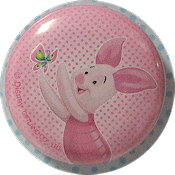 Button - Pooh & Piglet with Butterflies (Set of 2) (Piglet only)