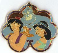 Aladdin, Jasmine, genie, and Abu