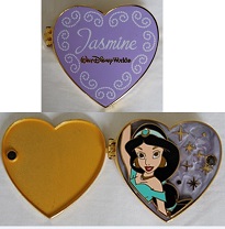 WDW Princess Jasmine Heart Hinged Locket
