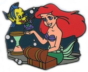 The Little Mermaid - 7 Pin Booster Set - Ariel and Flounder ONLY