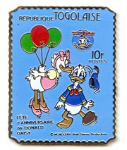 Republique Togolaise Donald and Daisy Stamp Pin