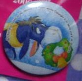 Button - JDS Countdown 2000 - Eeyore With Christmas Wreath
