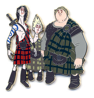 Disneystore.com Brave 5 pin set - Young Lords Dingwall, MacGuffin, and McIntosh Only