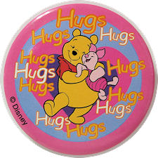 Button - Pooh and Piglet Hugs