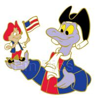 WDI Figment and Amos with flag Characters/Holidays - Artist Proof