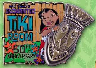 DLR- Walt Disney's Enchanted Tiki Room 50th Anniversary Event - Tiki God Mask Boxed Pin Set - Lilo Only