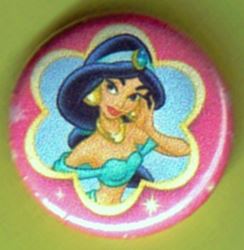 Mini Button - Jasmine Hand To Cheek