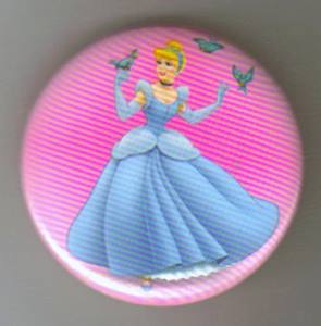 Button: Cinderella with Bluebirds