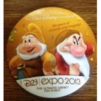 D23 Expo 2013 Button - Dwarfs - Grumpy & Happy
