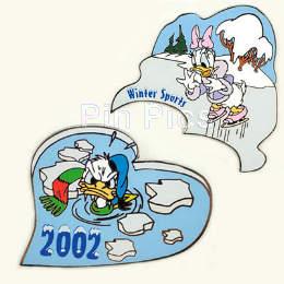 Disney Auctions - Winter Sports 2002 Set 2 - 2 pin set (Donald & Daisy)