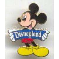 DLR CM Pin ~ Mickey Holding Blue Disneyland Sign